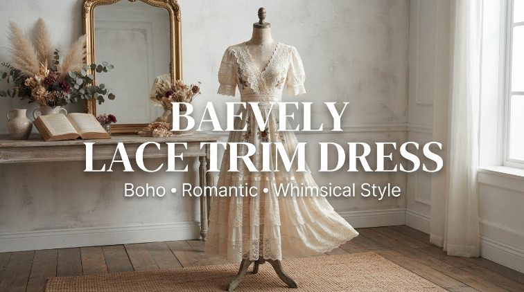 baevely lace trim dress